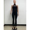 Women's Summer Strapless Backless Slim Cross Strap Jumpsuit