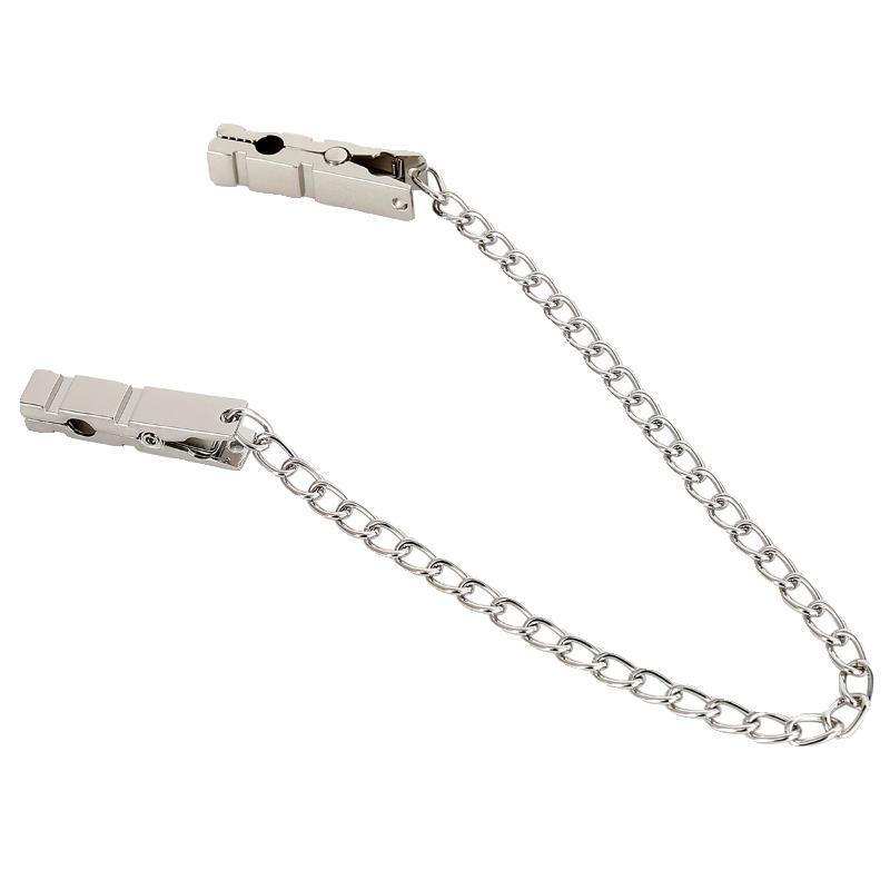 Metal Nipple Clamps with Chain and Bell - Adult Flirting and Stimulation Toy for Women