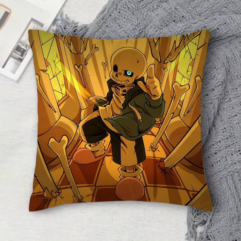 UUndertale Doublesided Printed Square Decorative Cushion Cover for Sofa Living Room Home Decor