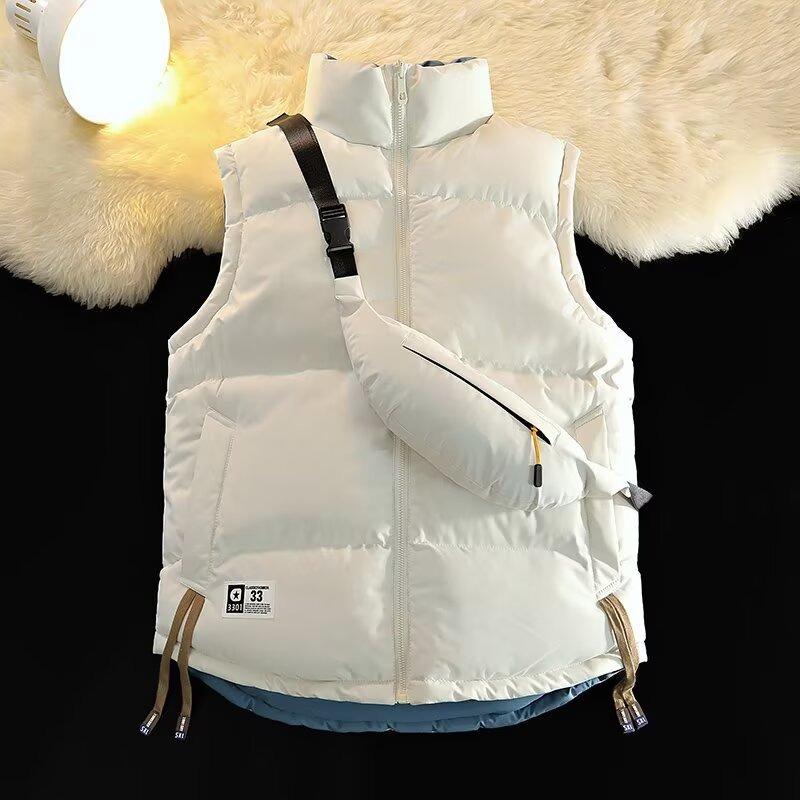 Double-sided wear thickened cold-proof vest, versatile loose coat in autumn and winter, casual trend warm vest