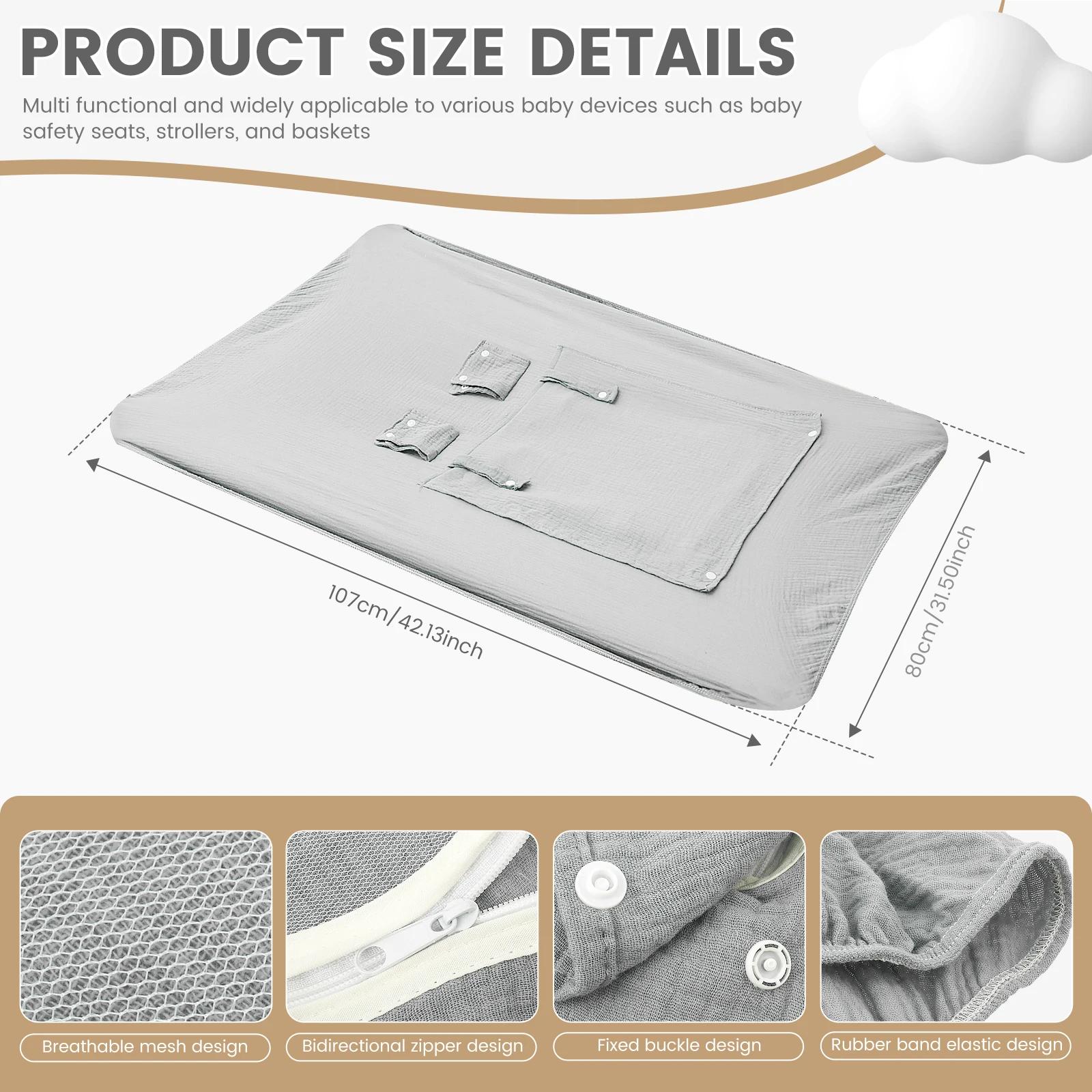 Baby Car Seat Cover Universal Baby Stroller Accessories 3 Modes Windproof Infant Carrier Canopy with Two Way Zipper for Travel серый