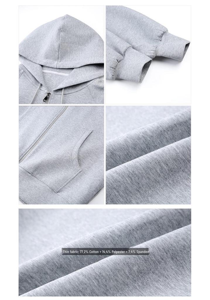 Hongshan Women's Coconut Shell White Heavyweight Casual Hoodie Cardigan - High GSM, Spring/Autumn