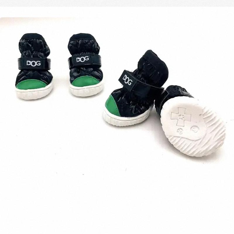 4 Pcs/Set Waterproof Winter Dog Shoes For Small Dogs Warm Fleece Puppy Pet Shoes Dog Snow Boots Chihuahua Yorkie Teddy Shoes