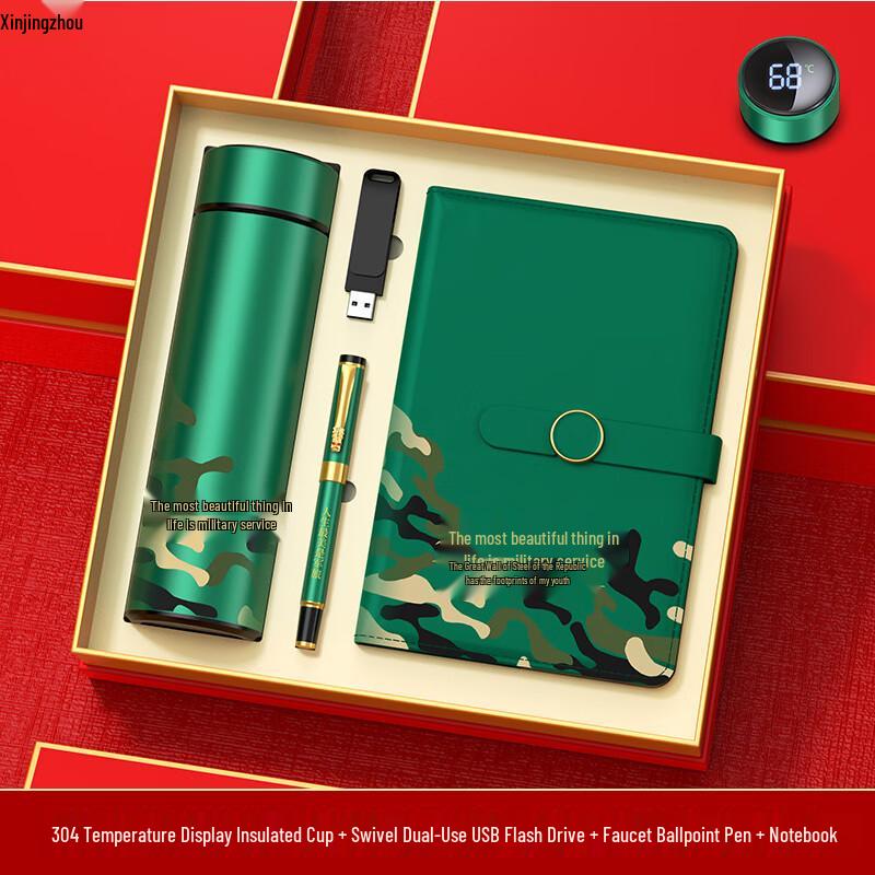 Xinjingzhou Military-Themed Insulated Travel Mug Souvenir Set