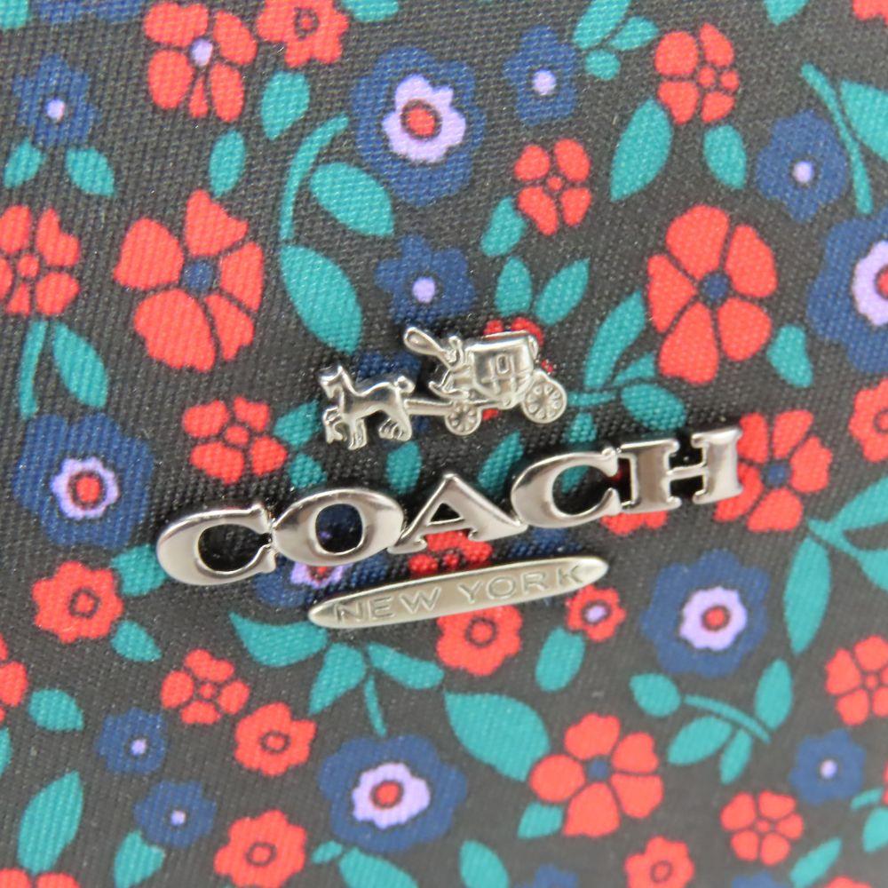 Used COACH Shoulder Bag F59436 Nylon/leather black multicolor flour