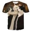2023 European and American New Cat Couple 3D Printed Short-sleeved T-shirt Casual Short-sleeved Trendy Cute Cat 3DT-shirt