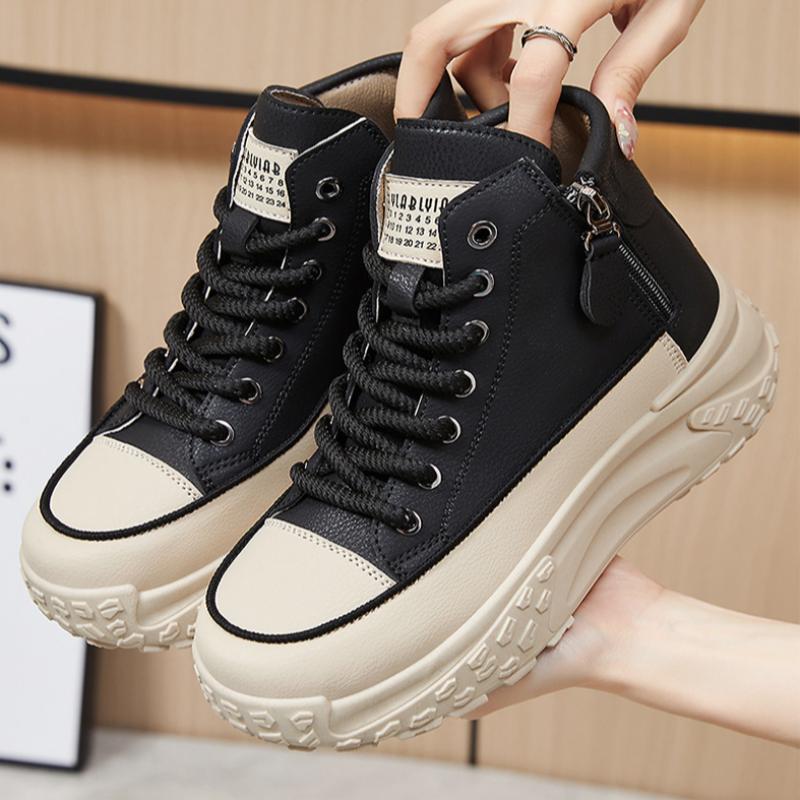 Dad Shoes Are Fashionable and Versatile, Mid-tube Shoes, Casual Thick-soled Sports Shoes, White Shoes, Soft Soles and Comfortable Single Shoes