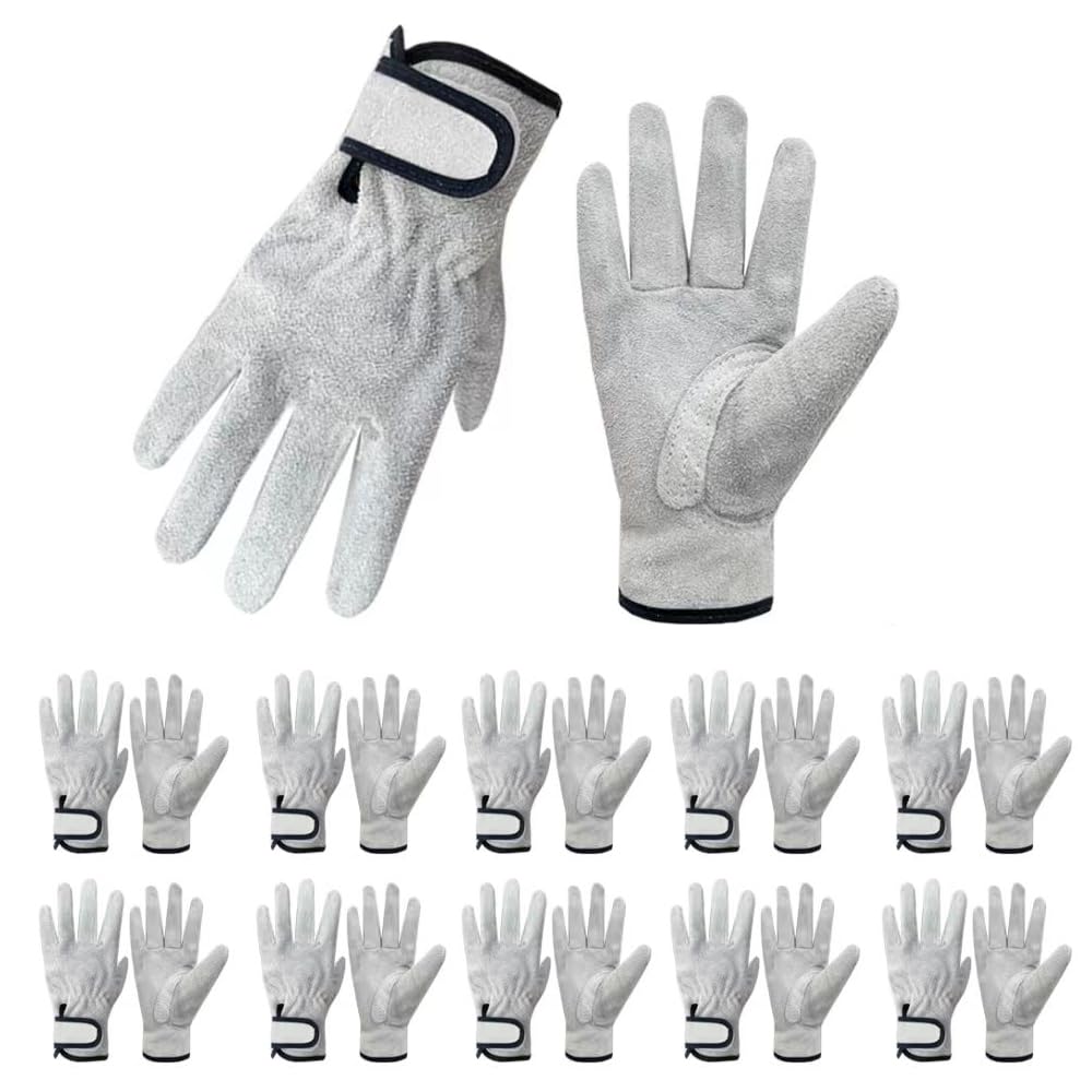 KRANIS Leather Work 10 Durable Leather Gloves for Construction and Durable Leather Work Set Gloves, Pairs, Non-Slip, Sites, DIY, Agriculture. Gloves,