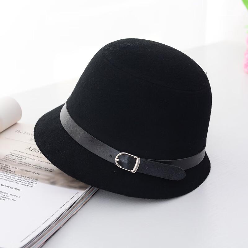 ZHENYUEQI Women's British Style Wide Brim Felt Fedora Hat