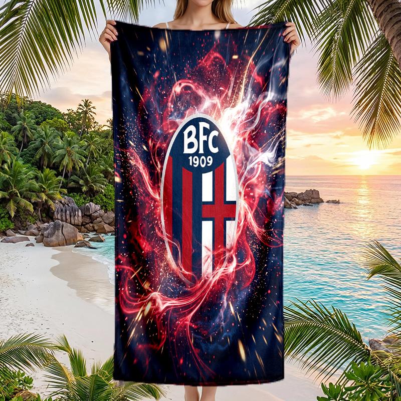 Bologna FC Druck Schnelltrocknendes Strandtuch Mikrofaser Saugfähig Tragbares Reise-Badetuch