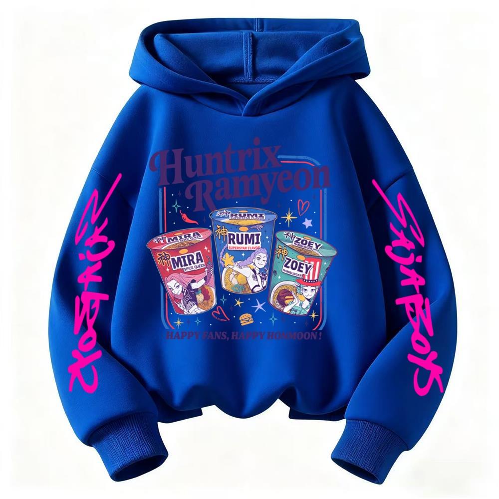 

2026 Autumn/Winter Children s Casual Long Sleeve New Kpop Devil Hunter Ramyeon Children s Hooded Sweatshirt - Girls Sportswea 150