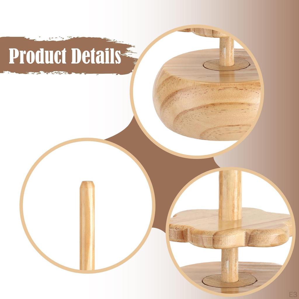 Yarn Holder for Crocheting and Knitting, Sewing Supplies Storage Gift Spindle Dispenser Wooden