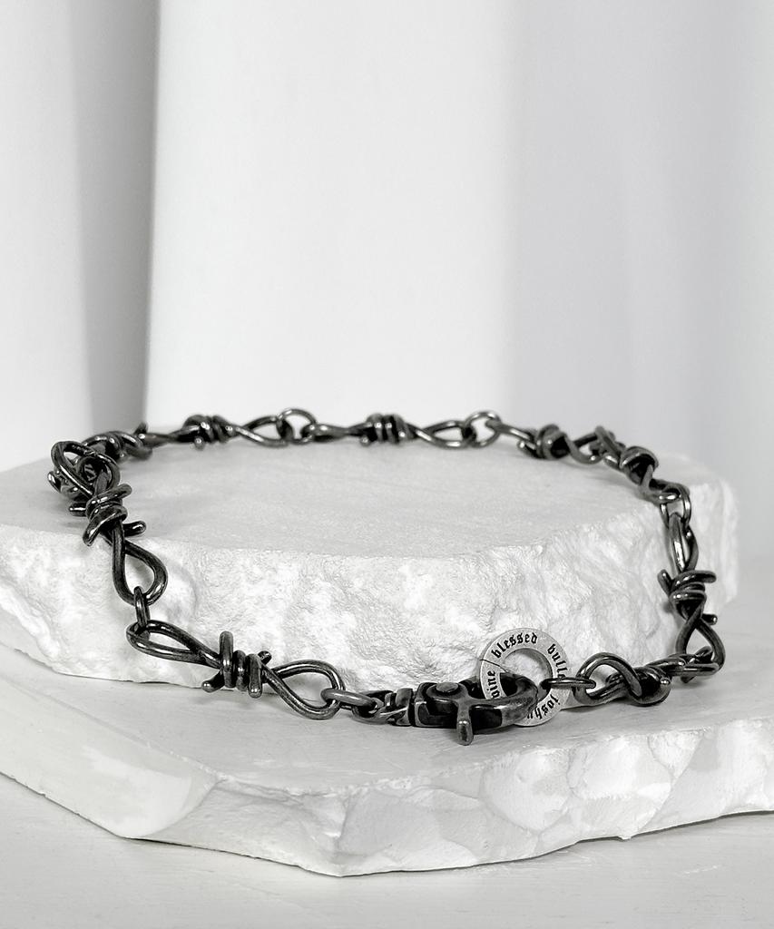 Blessed Bullet Ss-10Mm Thorn Link Necklace_Vintage Silver/Silver (B Type)