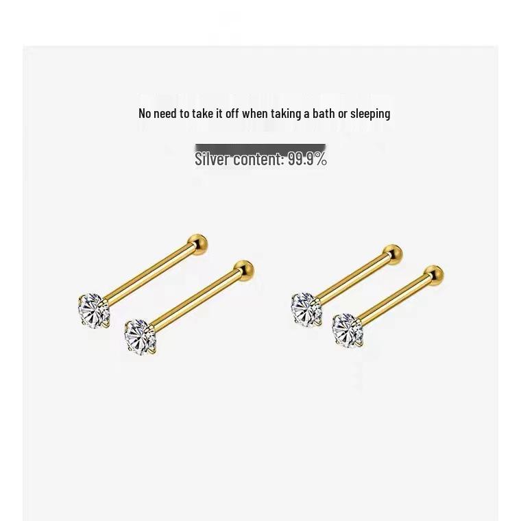 Boucles d'oreilles tendance 2024 en argent sterling S999 pour l'os de l'oreille, sans besoin de perçage