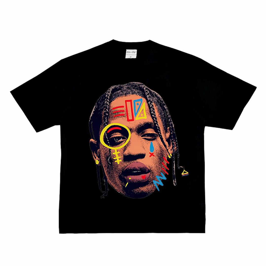 

Travis Scott Abstract Art Graphic TShirt Soft Cotton Y2K Hip Hop Merch Unisex Oversized Streetwear Summer Casual Tees Top 4XL