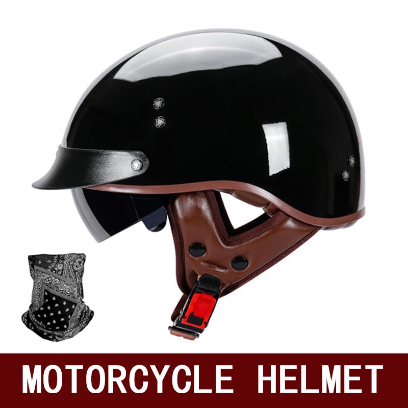 Unisex retro motorcycle helmet electric bicycle four seasons universal helmet cruise pedal sunscreen helmet M