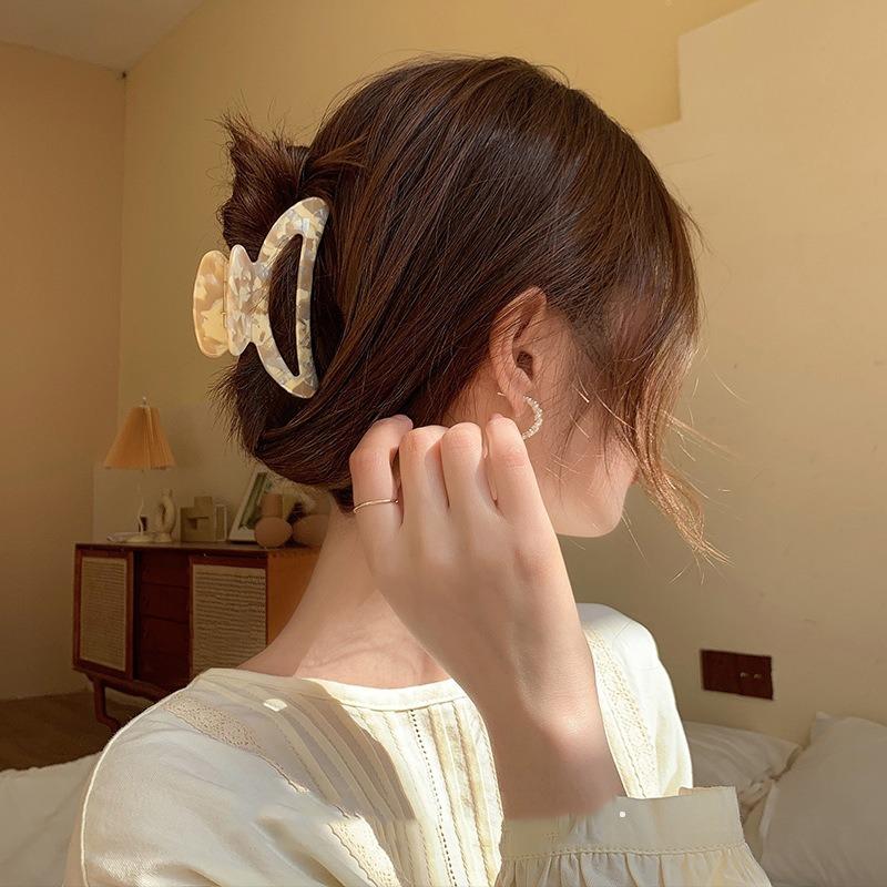 Vintage Hair Clips for Women Acetate Claw Clip Colorful Marbling Large 10cm Hair Clip Girls Hair Accessories  New Hair Claw