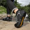 Breathable Knitted Men's Hiking Shoes High-top Casual Sports Shoes Non-slip Outdoor Trekking Traveling Sneakers Big Size 38-48