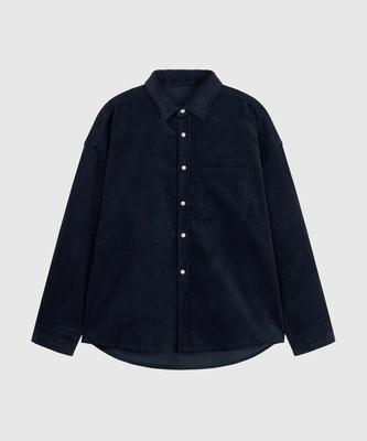FAKE CAMPER Oversized Corduroy Shirt [Navy]