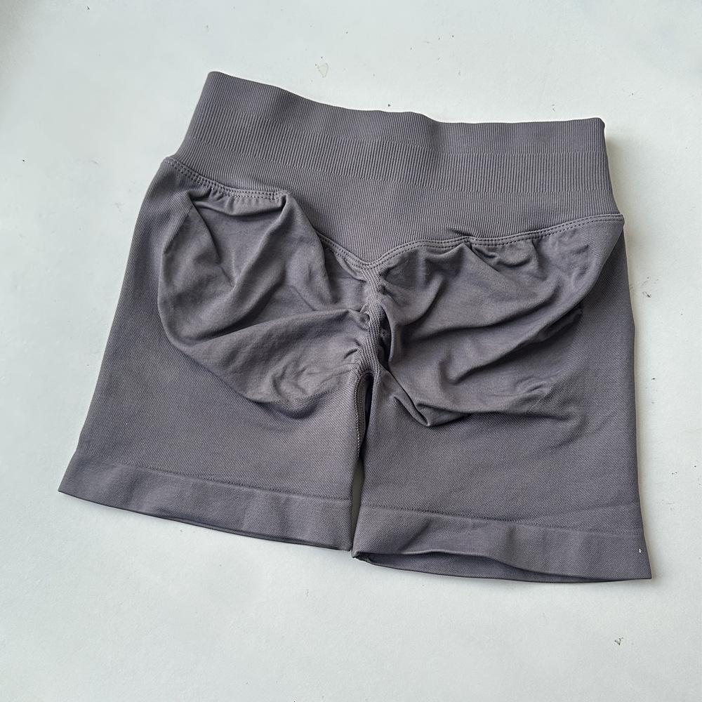 DFYNE Candy Color Raffung Nahtlose Yoga-Shorts - Dreiteiliger Bund, Enge Passform