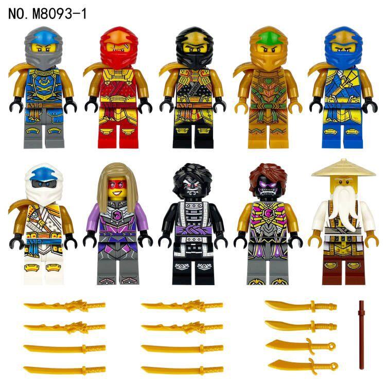 M8091 M8093 M8121 Mirage Assembled Building Block Figurine Toy Ninja With Weapon Bag
