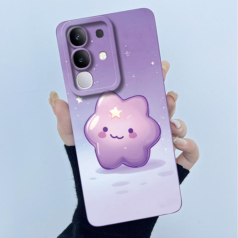For Vivo Y29 4G Phone Case Fashion Simplicity Oil Painting Flower Soft Liquid Silicone Shell Back Cover For Vivo Y 29 4G Fundas