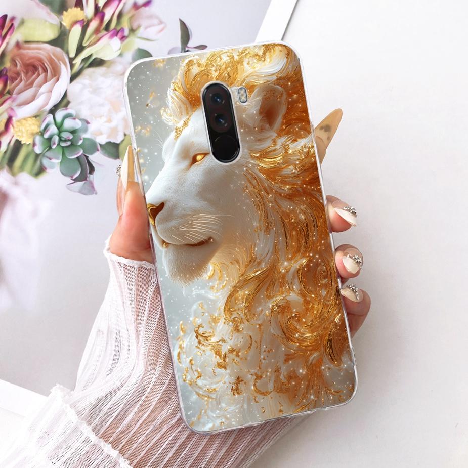 Para Xiaomi Pocophone F1 Funda Lujo Lazo Flores Pintadas Cubierta 6.18'' Suave TPU Funda para Teléfono Para Xiaomi Poco F1 PocoF1 Fundas Bumper