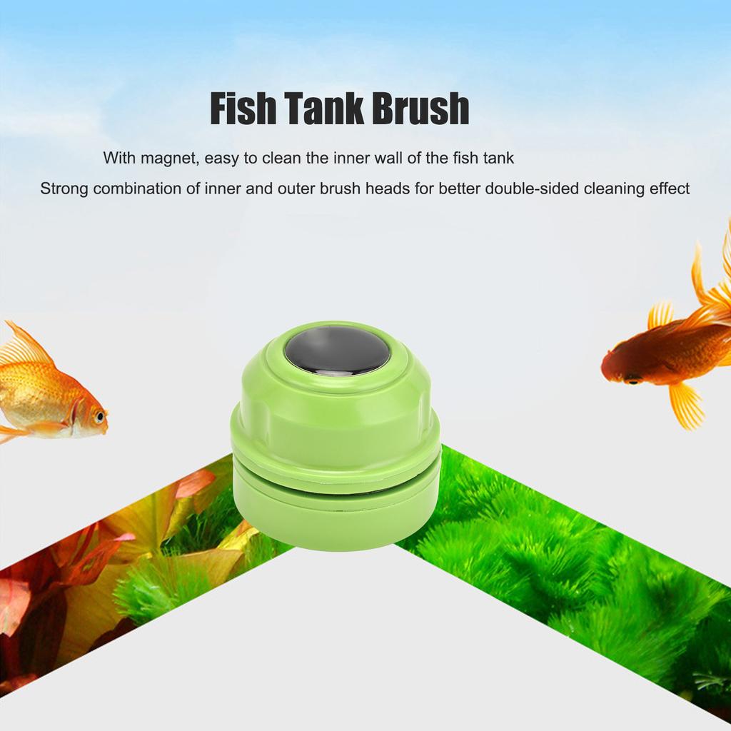 Small Fish   Magnetic Cleaner Aquarium Algae Scraper Glass Cleaning Brush Scrubber