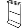 Yamazaki Towel Tower Slim for Bath Clothes Drying 10550 (Yamazaki Industries) Side-hanging Hanger, Black, W36.5×D14.4×H61.2cm, Series, Design, Towels,