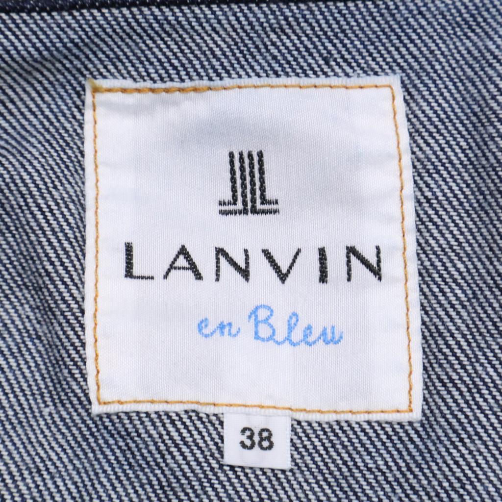LANVIN en Bleu 3126206 Back Frill Denim Jacket Jacket 38 IndigoUsed