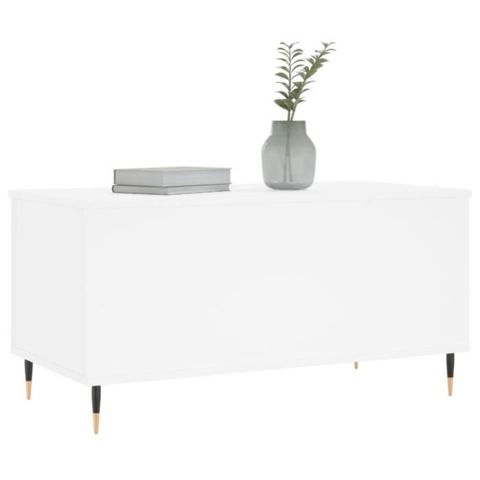 VidaXL Table basse Blanc 90x44,5x45 cm Bois d'ingénierie 830964