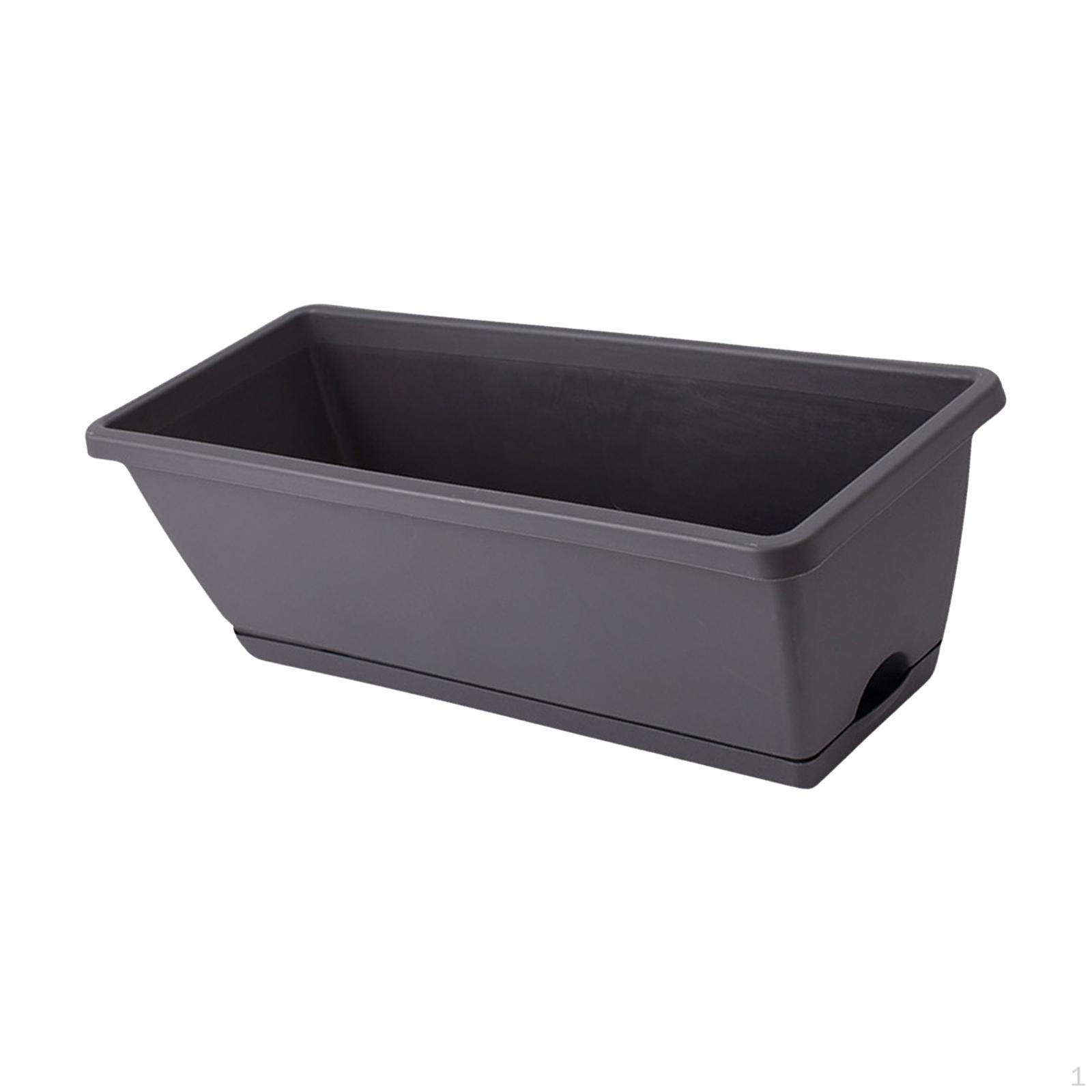 

Цветочный оконный ящик, контейнер для садовых растений, овощные горшки с поддоном для патио чёрный