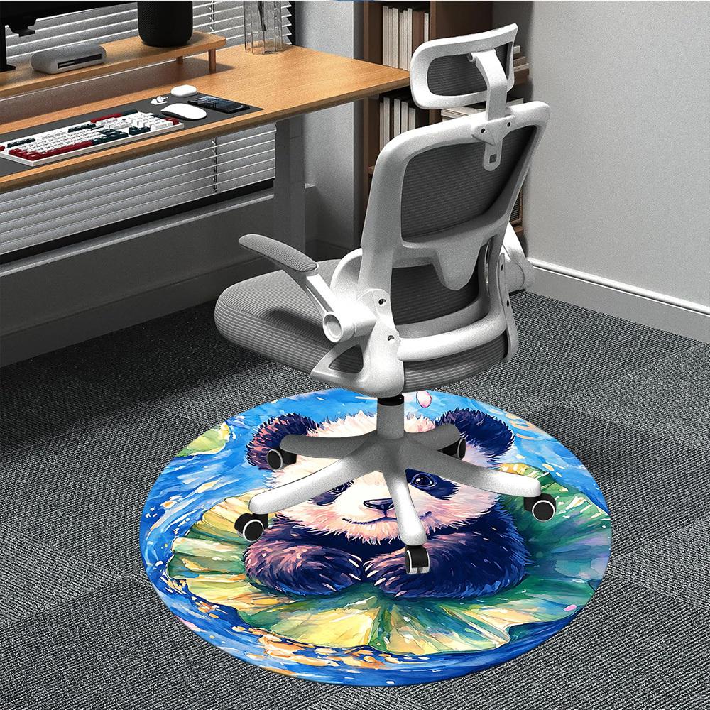 

1pc Panda Cute Office Round Area Rug, Indoor Mat Suitable ForOffice, Under Office Chairs Bedroom Living Room Home Decor, Room Deco, D010 80cm by 80cm