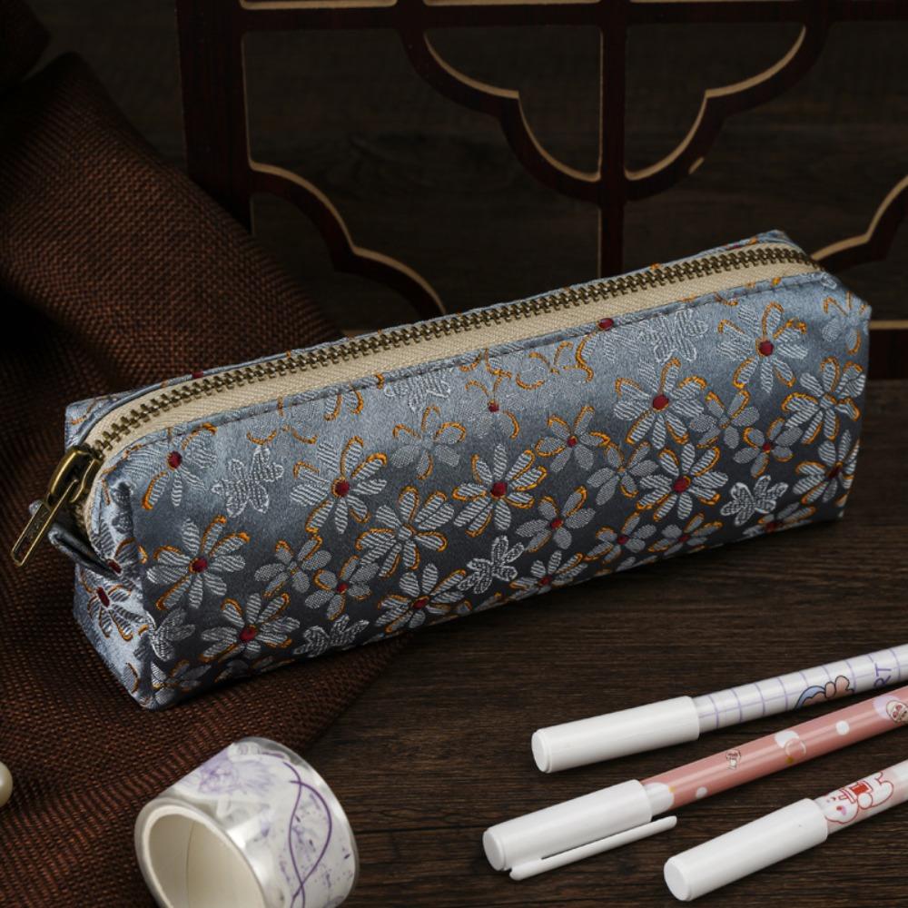 

Косметичка в китайском стиле с вышивкой, пенал, ретро-сумка для хранения ручек, пенал-кошелек, для студентов Style 5