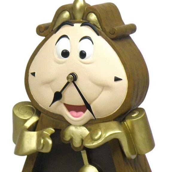 Beauty and the Beast Collection: Lumiere Candelabra & Cogsworth Pendulum Resin Table Clocks