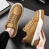 Winter new student sports and leisure leather thick-soled comfortable little white board shoes