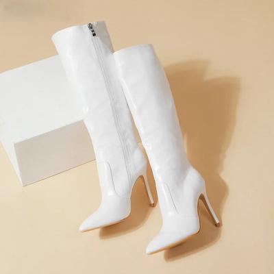 Fashion Women Knee-High Boots Size 35-42 Fashion Women Shoes Zipper Strippers Cool Wedding Party Ladies Modern Stiletto High Heels Shoes