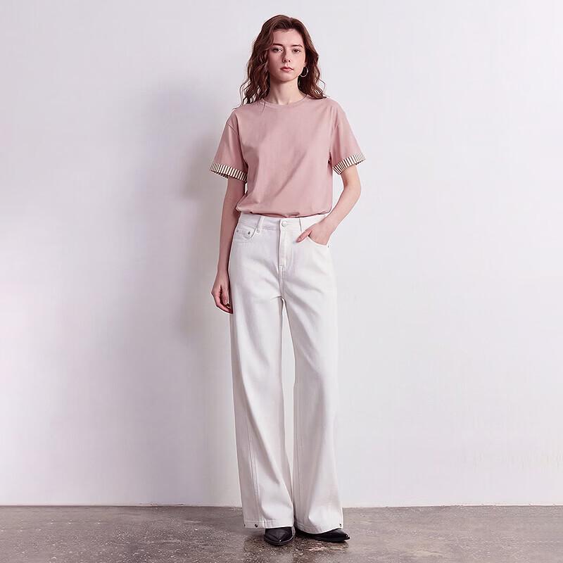 Chuyu Women's Striped Antibacterial Cotton T-Shirt