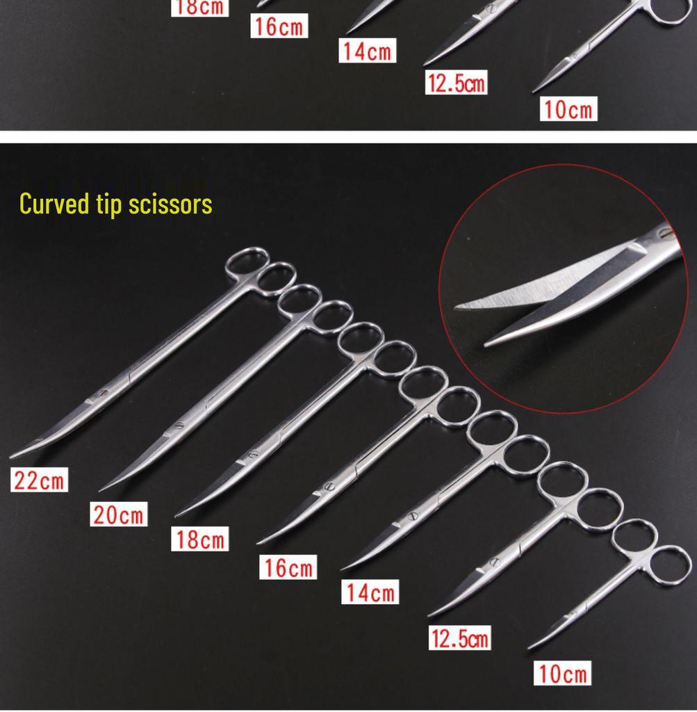 Stainless Steel Surgical & Teaching Dissection Scissors - Straight/Round Cutting & Gauze Scissors