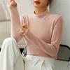Thicken Thermal Underwear Women Autumn Winter Half High Collar Warm Tops Solid Color Long Sleeve Bottoming Shirt Fleece Pullover