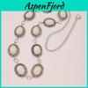 Gothic Style Metal Waist Belt With Intricate Engraving And Simulated White Turquoise Accent For Women