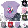 Women's Fashion Casual Printed Round Neck Short Sleeved T-Shirt Top T-Shirt Top Top
