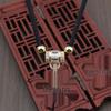 Hand-Woven Alloy Jade Pendant Necklace with Gold Lanyard Rope, Unisex and Versatile