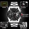 40 mm Oversized Wijzerplaat Lichtgevend Waterdicht Heren Kalender Automatisch Niet-Mechanisch Horloge Trend Fijne Stalen Band Herenhorloge