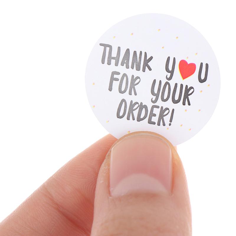 500Pcs/Roll Round Thank You For Your Order Sealing Stickers Gifts Bag Labels