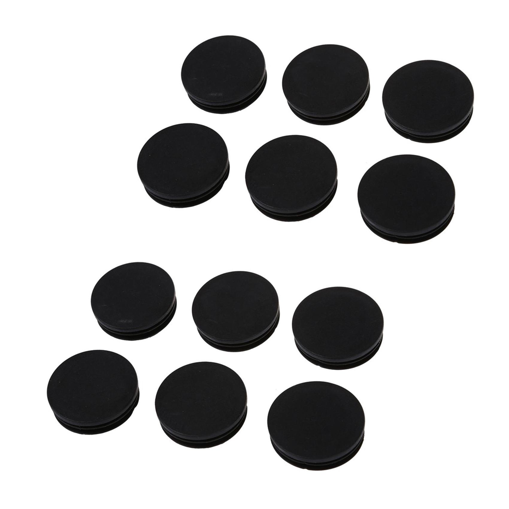 ABWR-12 X Black Plastic 50Mm Dia Round Tubing Tube Insert Caps Covers