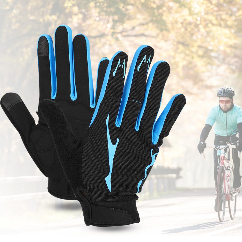 1 Paar Unisex Sport-Handschuhe Stoßdämpfende Atmungsaktive Nylon-Handschuhe für Outdoor-RadfahrenSchwarz und blau
