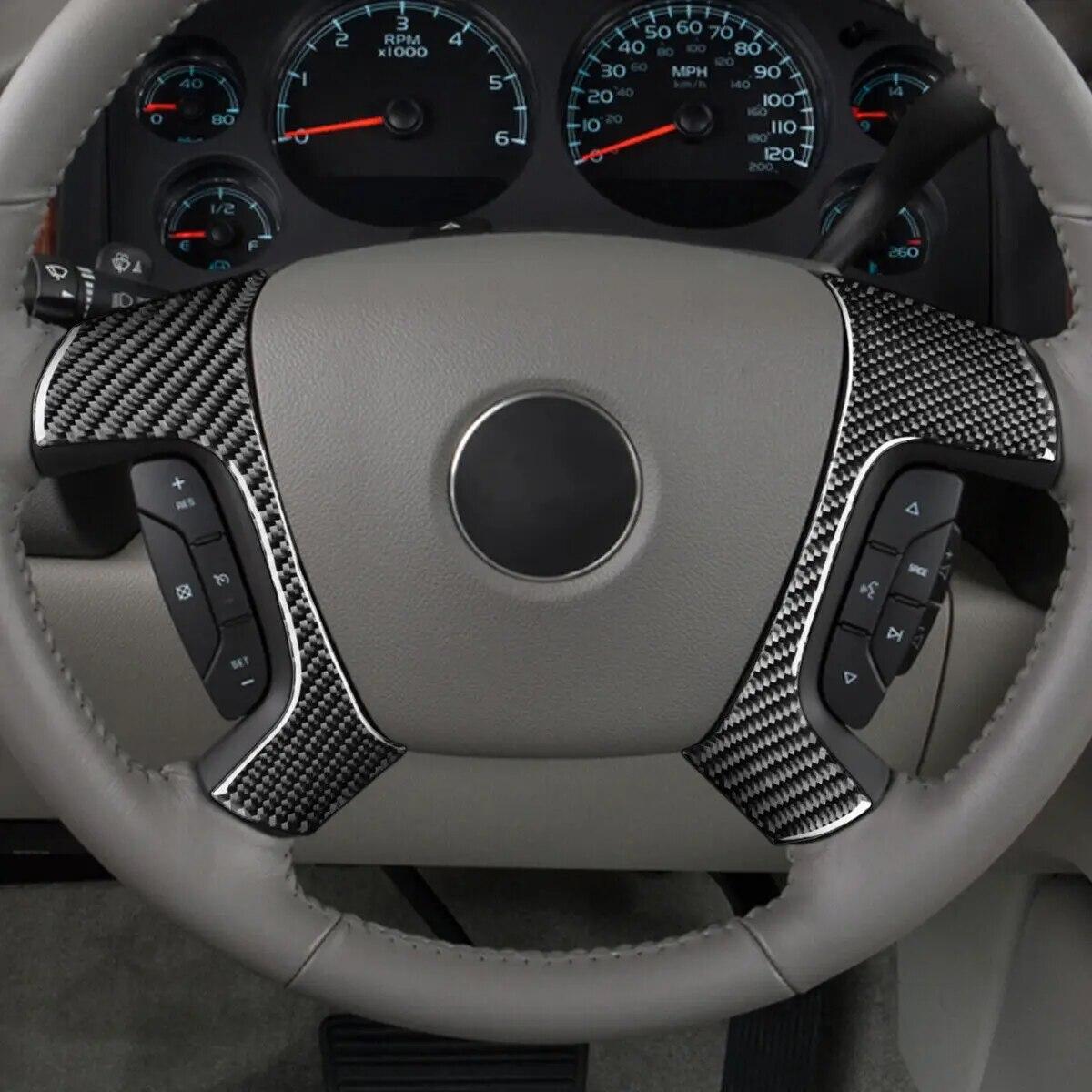 Для Chevrolet Silverado Sierra 2007-2013 гг. Красный, черный, карбоновый вид, рулевое колесо автомобиля, кнопка, крышка, отделка, наклейка, украшение чёрный