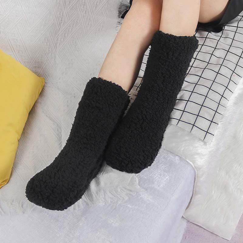 New Sleeping Socks Maternity Socks Fleece-Lined Thickened Room Socks Indoor Non-Slip Socks Autumn and Winter Stockings Terry Sock