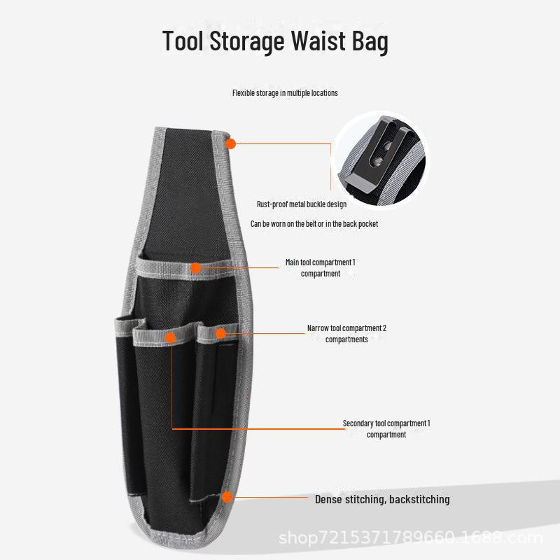 Durable Oxford Cloth Tool Storage Waist Bag for Electricians